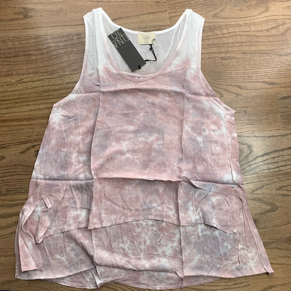 Tina + Jo Anthropologie XS Top Popover Hi-Low Ombr